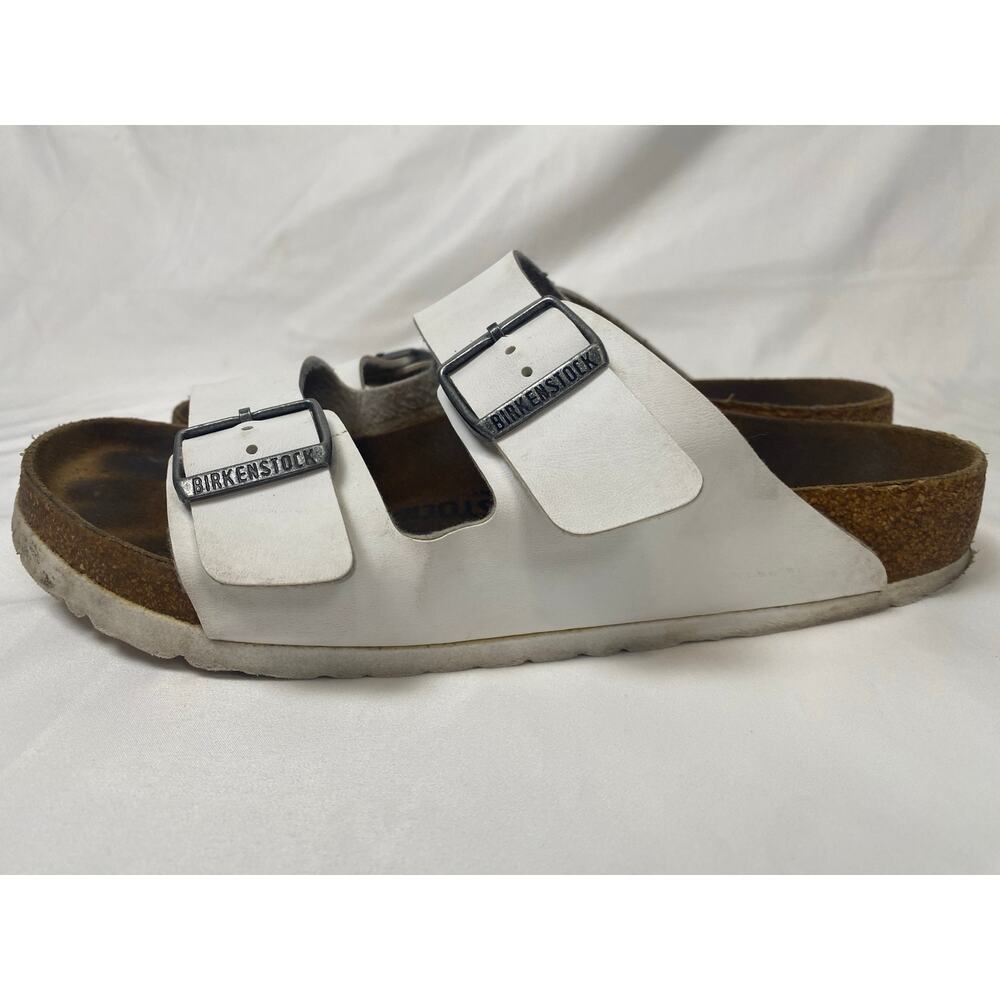 Birkenstock Arizona Leather Sandals in White size Eu 41 Us 10 Narrow Width - Picture 4 of 11